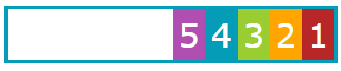 Flexbox with five colored items: 5, 4, 3, 2, 1